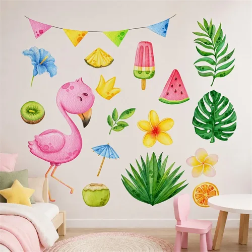 Tropisk Flamingo – Väggdekorationer